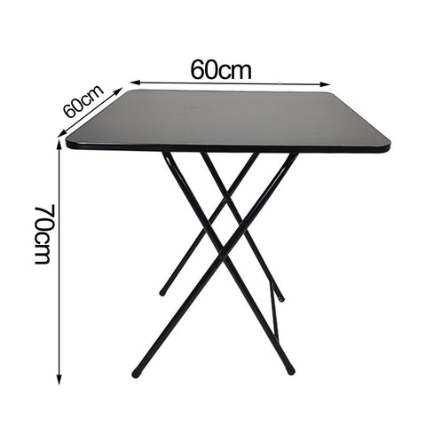 Folding Dining Table Small Portable Square Coffee Table,Heavy Duty Solid Side Table with Metal Legs Stable Space Saving Computer Desk,Table Diner Tea Coffee for Home Dining Room Black Black