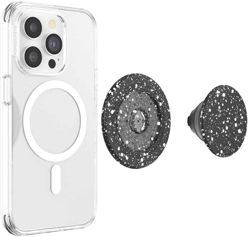 PopSockets Phone Grip for MagSafe, Magnetic Holder- Black Speckle