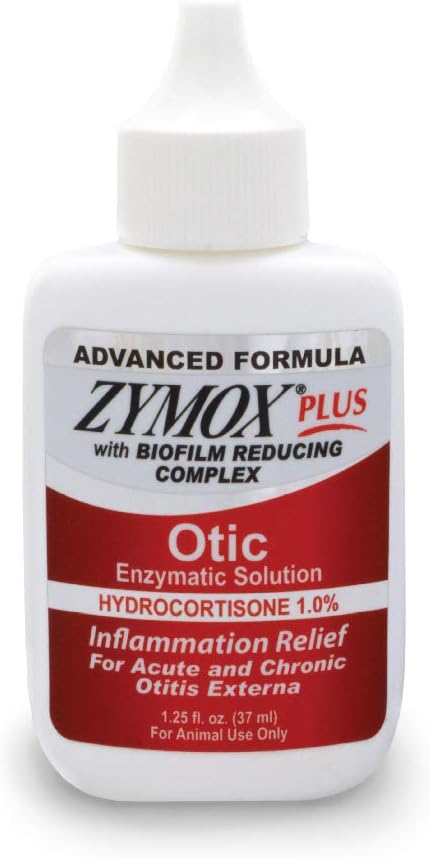 Zymox Advanced Formula Otic Plus Enzymatic Ear Solution for Dogs and Cats
