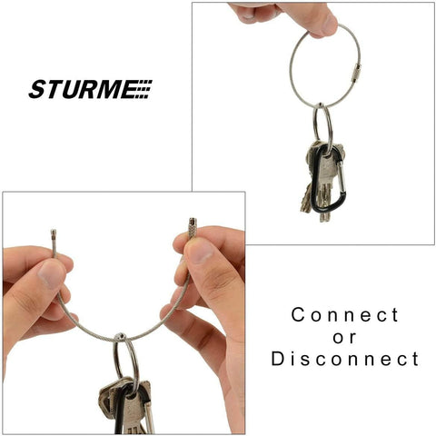 STURME 2" Aluminum D Ring Carabiners Clip D Shape Spring Loaded Gate Small Keychain Carabiner Clip Set Outdoor Camping Mini Lock Snap Hooks Spring Link Key Chain Durable Improved 24 PCS