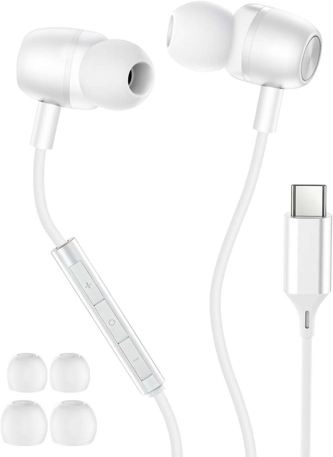USB C Headphones Wired Earbuds for Samsung iPhone 17/16/15 Pro Max