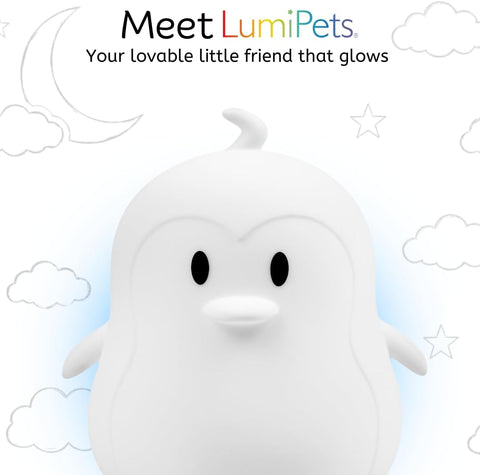 Lumipets Penguin Squishy Night Light for Kids, Silicone Lamp with Remote