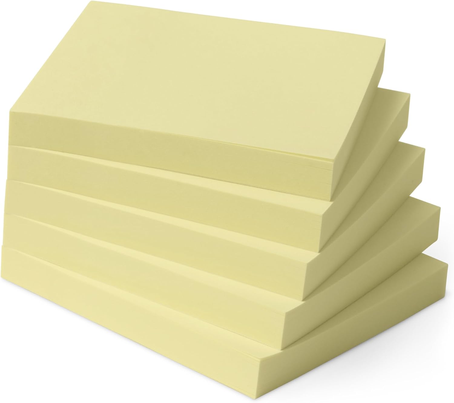 Amazon Basics Square Sticky Notes, Self-Stick Pads, 3 x 3 inches, Yellow, 5-Pack, 100 Sheets per Pad
