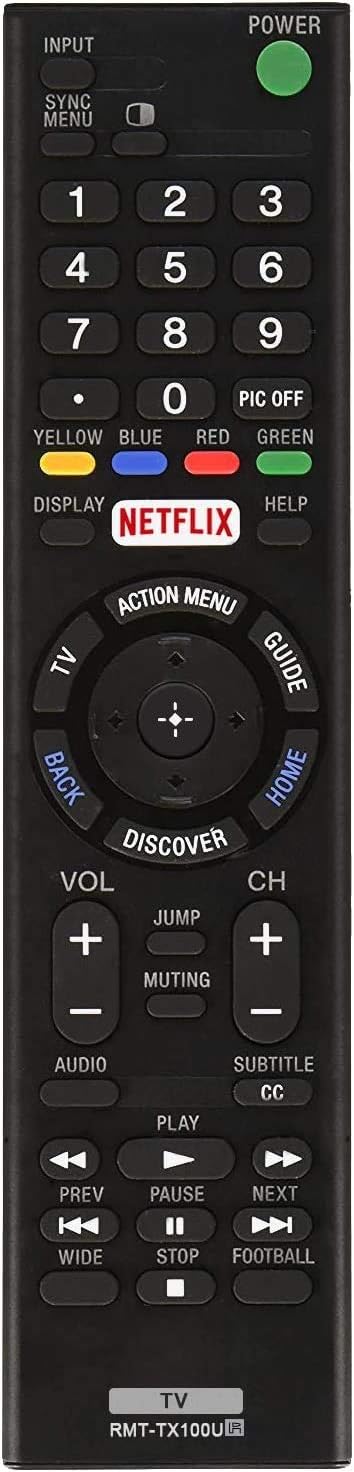 RMT-TX100U Universal Remote Control for Sony-TV-Remote All Sony LCD LED HDTV Smart bravia TVs - No Setup Needed
