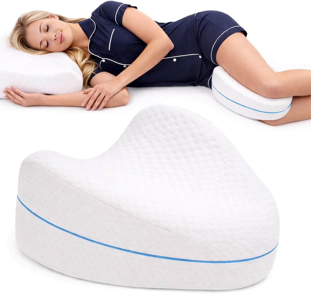 Contour Legacy Leg & Knee Foam Support Pillow for Side Sleepers Soothing Relief for Back, Hips, Knees, Joints, Nerves & Muscles