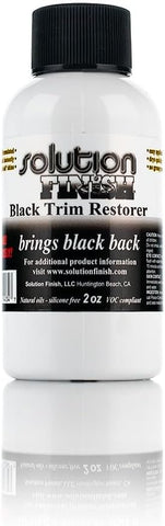 Solution Finish - Black Plastic & Vinyl Trim Restorer - Use for Car and Truck Detailing, No Wet Look, Instantly Revives Color to Trim, Bumpers, Mud Flaps, Etc., Black (2 oz)
