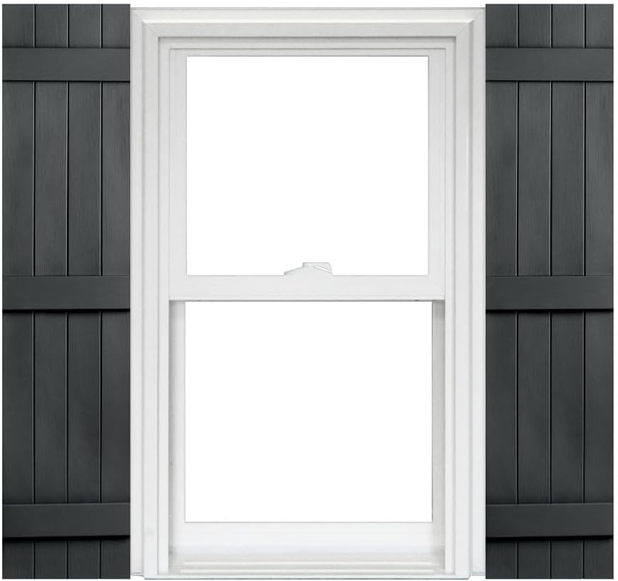 Polaris Homeside 4 Board and Batten Joined Vinyl Shutters (1 Pair) 14-1/2in. x 55in. - 610 Indigo Blue