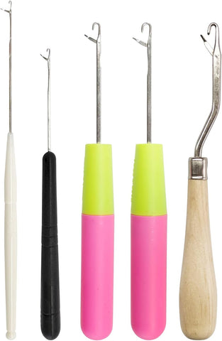 5PCS Latch Hook, Different Sizes Small Crochet Hooks Needle for Hair