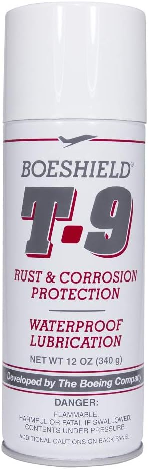 Boeshield T-9® Waterproof Lubricant & Corrosion Protectant for Tools, Machinery & Shop Equipment, Dry Wax-Based Rust Prevention, 12 oz Aerosol