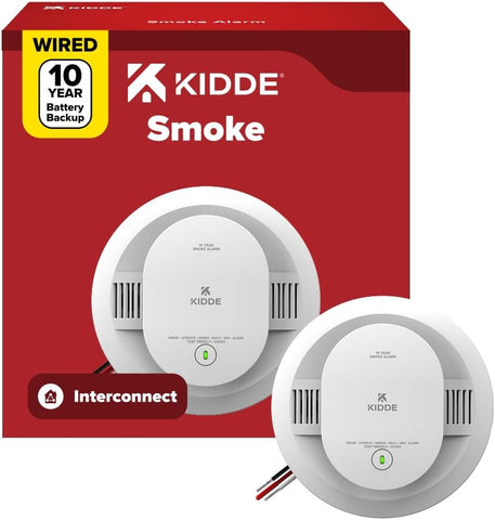 Kidde Smoke Detector, Hardwired & 10-Year Battery Backup, 20SA10, 1 Pack