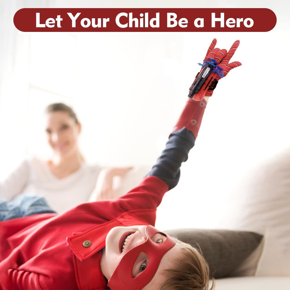 Xohny Spider Web Shooters with Glove for Kids Cosplay Party Favor