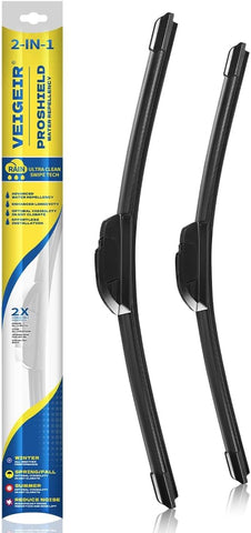 13 Inch + 13 Inch Windshield Wiper Blades 2 Pack, Front J/U Hook Replacement Compatible with Toyota Corolla 1968-1970, Compatible with Jeep Wrangler 2005-2006