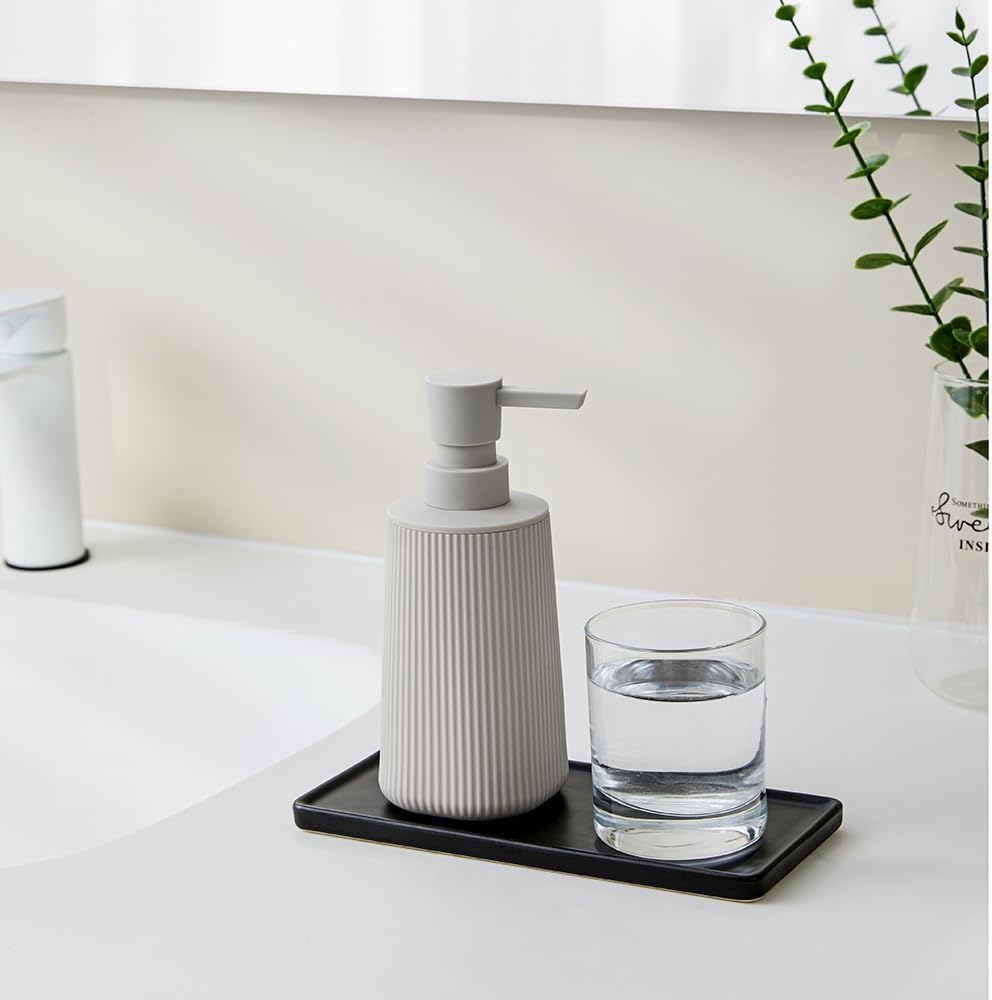YAUKPH Small Soap Dispenser for Bathroom and Kitchen Matte Beige