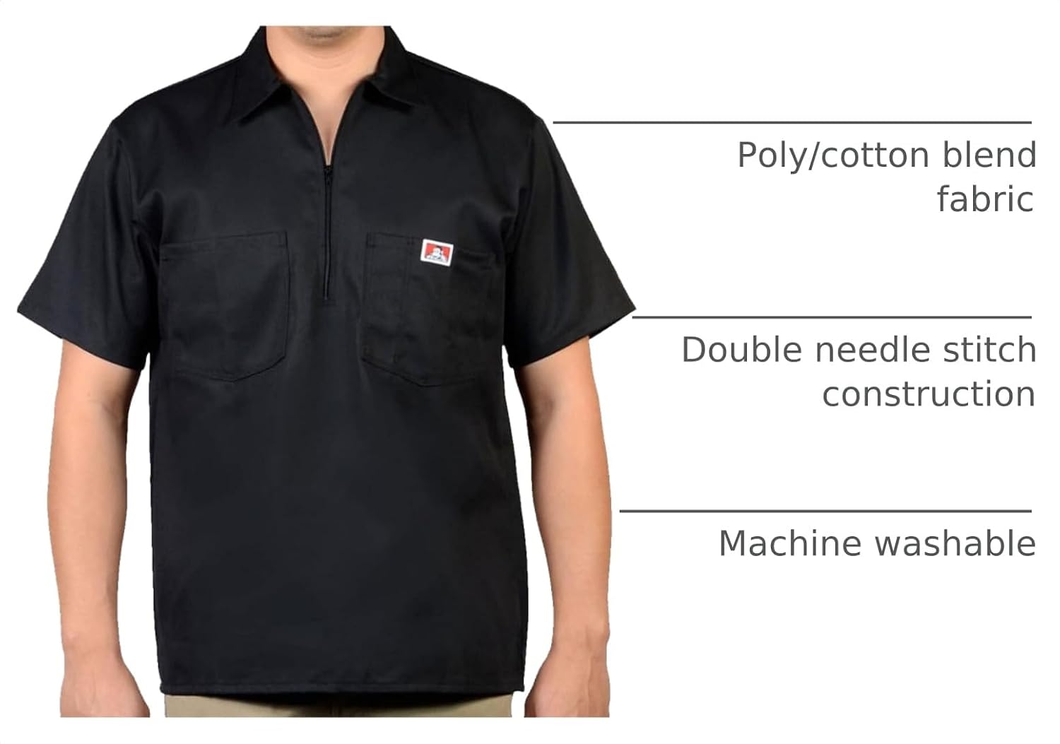 Ben Davis Short Sleeve 1/2 Zip Shirt