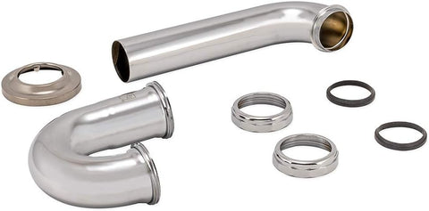 EZ-FLO 1-1/2 Inch P-Trap with Flange, 22-Gauge Brass, Slip Joint Connection, Polished Chrome, 35001