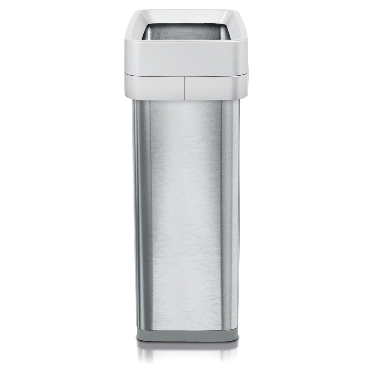 Clorox Slim Open Top Stainless Steel Trash Can, Silver, 13 Gallon / 50L