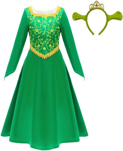 Dressy Daisy Toddler Little Girls Princess Ogre Halloween Costume Birthday Party Dress Up Green Gown
