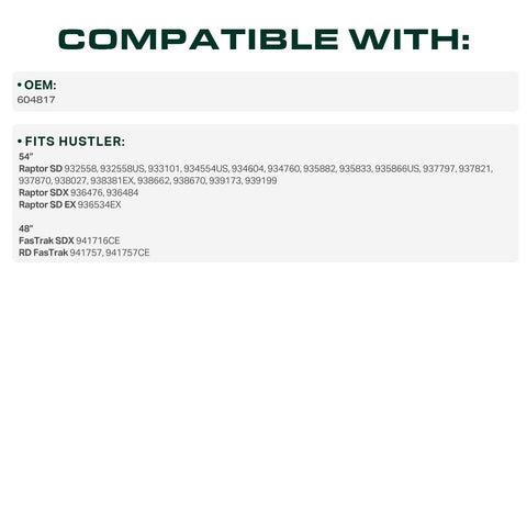 UDC Parts 604817 Hustler Raptor SD 54 Inch Deck Belt Replacement