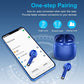 Wireless Earbud, Bluetooth 5.3 Earbud Stereo Bass, Bluetooth Headphones in Ear Noise Cancelling Mic, Earphones I-PX7 Waterproof Sports, 32H Playtime USB C Charging Case Blue Ear Buds for Android iOS