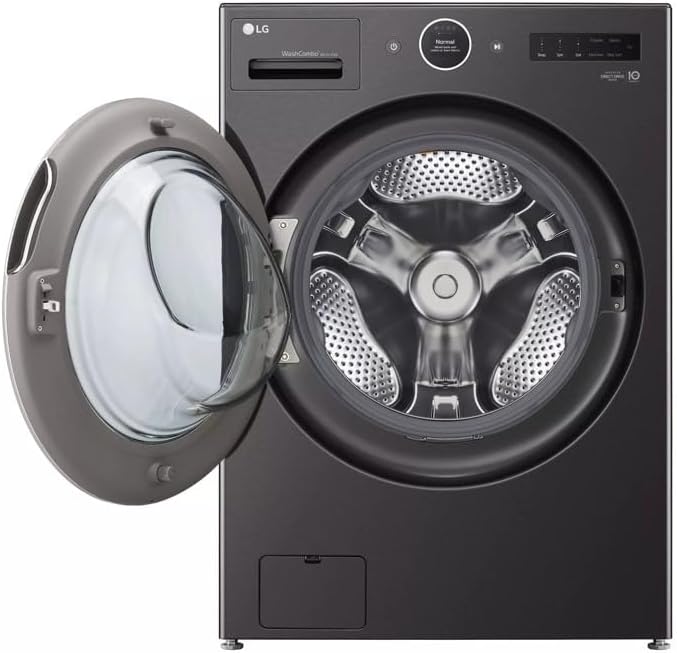 LG 5.0 cu. ft. Mega Capacity Smart Front Load Electric All-in-One Washer Dryer Combo with TurboWash360 WiFi in Black Steel