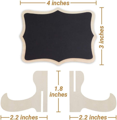 Mini Chalkboard Signs, 20 Pack Framed Small Chalk Board Food Labels with Easel Stand for Party Buffet or Wedding Celebration, Wooden Blackboard as Place Cards for Table Setting or Numbers