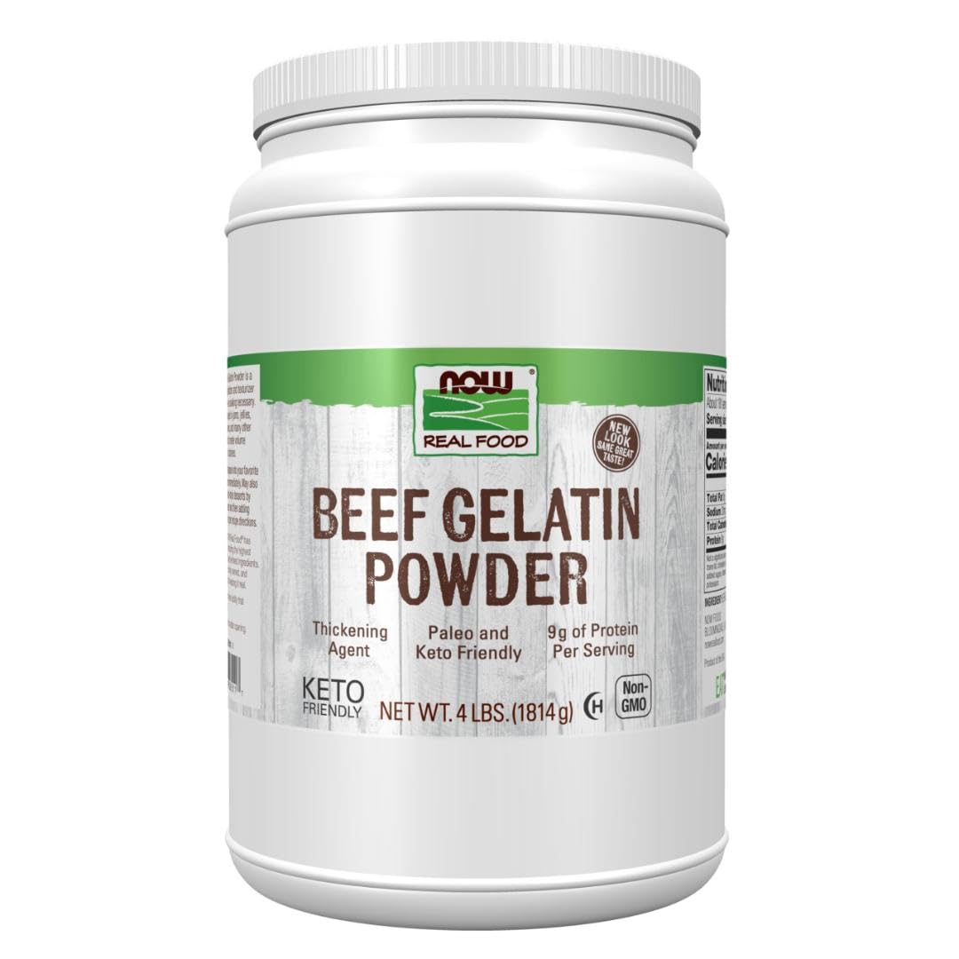 NOW Foods, Beef Gelatin Powder, Natural Thickening Agent, Source of Protein, 4-Pound