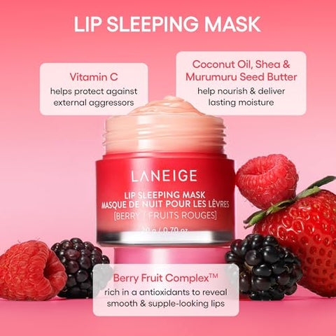 LANEIGE Lip Sleeping Mask Gummy Bear: Nourish, Hydrate, Vitamin C, Murumuru & Shea Butter, Antioxidants, Flaky, Dry Lips