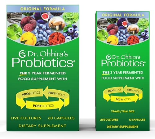 Dr. Ohhira's Probiotics, Original Formula, 60 Caps with Bonus 10 Capsule Travel Pack - 13 Probiotic Strains with Prebiotics and Postbiotics