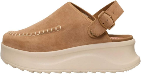 HEYDUDE Women’s Delray Suede Platform Clog | Boho Style Elevated, Casual Slip-On Shoes with Adjustable Strap | Lightweight Comfortable Suede Clogs for Women | Stylish Everyday Footwear