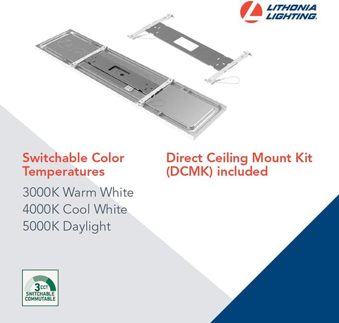 Lithonia Lighting 2x4 LED Flat Panel Light, 4000 Lumens, 3500K/4000K/5000K