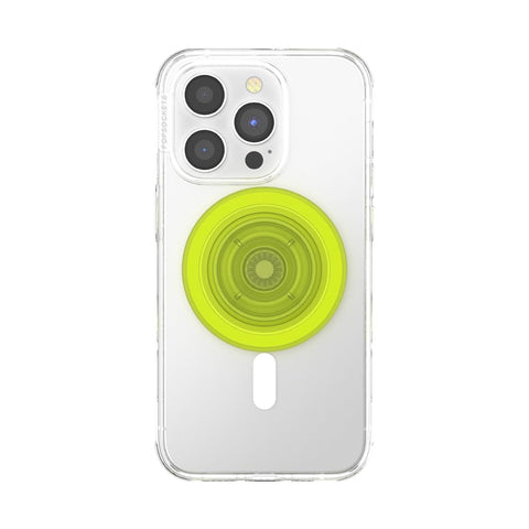 PopSockets Phone Grip Compatible with MagSafe, Phone Holder, Wireless Charging Compatible, Into The Woods - GITD Chartreuly