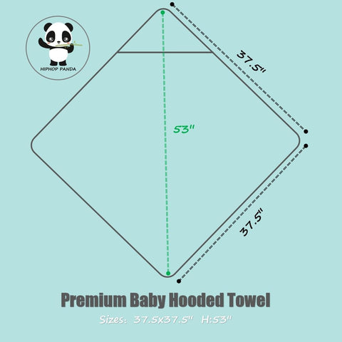 HIPHOP PANDA Ultra Soft Hooded Baby Towel - 2-Layer Thick 500GSM Absorbent