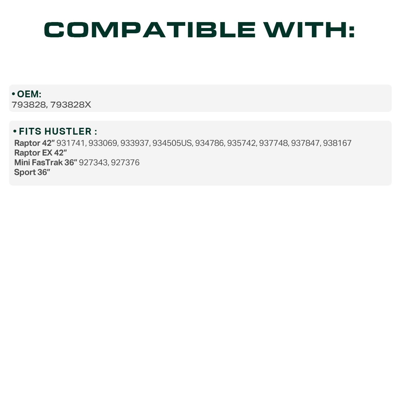 UDC Parts 793828 Hustler Raptor 42 Inch Deck Belt Replacement, 1/2" x 116"