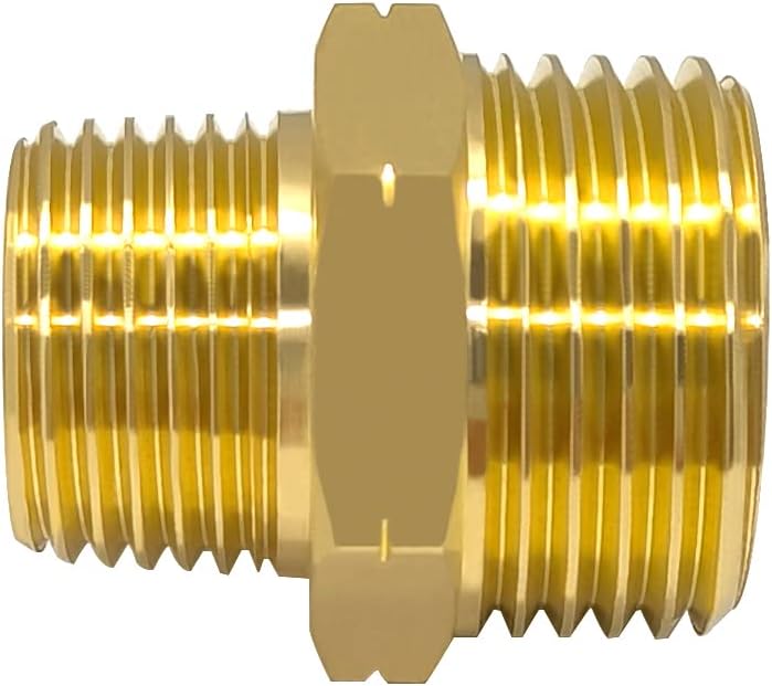 Hooshing 2PCS Garden Hose Adapter 1/2" NPT Male to 3/4" GHT Male Connector