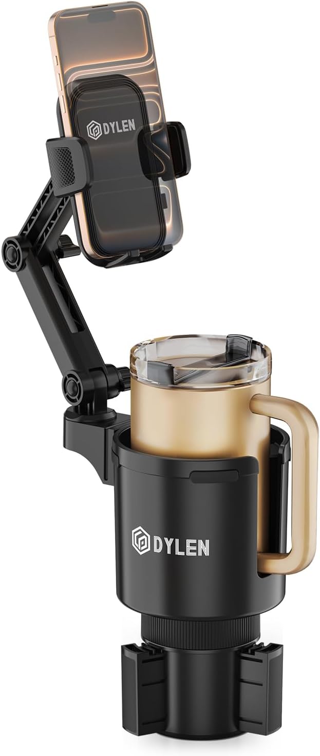 DYLEN Cup Holder Phone Holder for Car, 2 in 1 Cup Holder Phone Mount