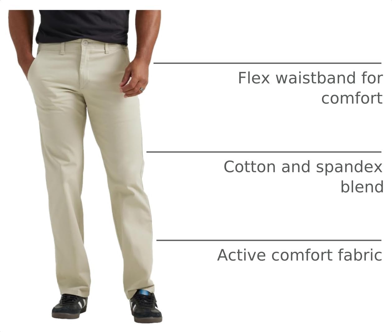Lee Men's Extreme Motion Flat Front Regular Straight Pant