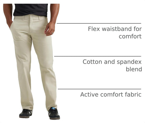 Lee Men's Extreme Motion Flat Front Regular Straight Pant