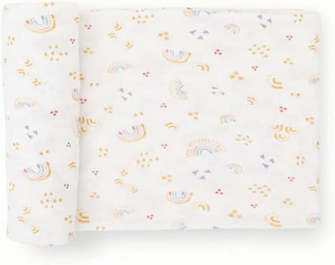 Little Unicorn Large Stretch Knit Swaddle Blanket 2 Pack| Super Soft with Optimal Stretch for swaddling | Giftable Set (Frost Green)