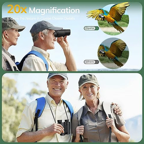 20x32 Compact Binoculars for Bird Watching - OPAITA High Powered Small Binoculars for Adults Kids with Low Light Vision for Hunting Cruise Trip Travel Concert Hiking