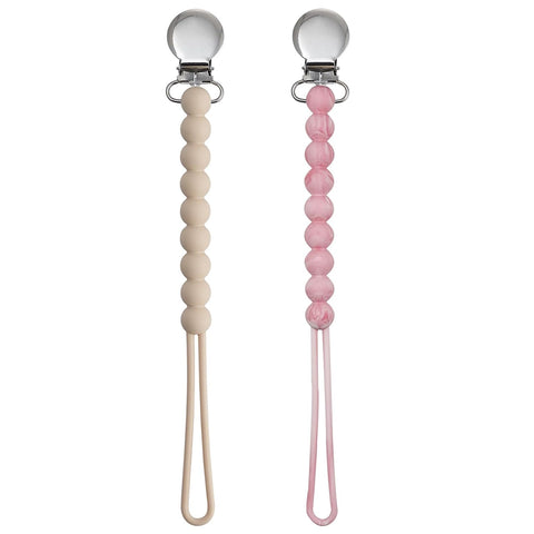 Silicone Pacifier Clip for Baby Boys Girls, Paci Holder 2 Pack