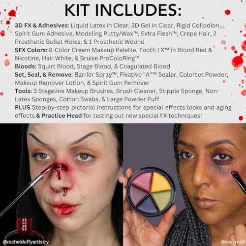 Mehron Makeup Special FX Set for Halloween, Horror, & Cosplay (Practice Head Included)