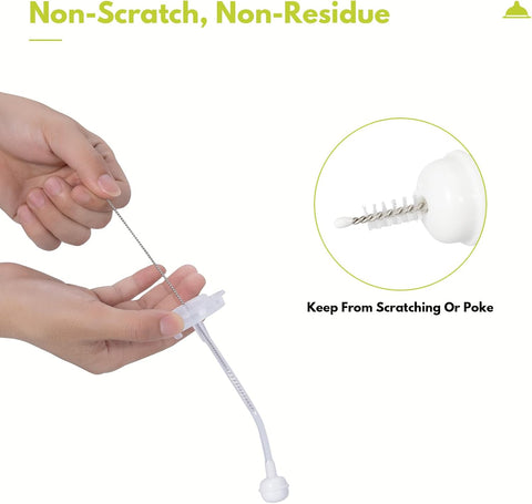 Pink Baby Bottle Brush 2-Pack, Suction Base & Hidden Cleaner