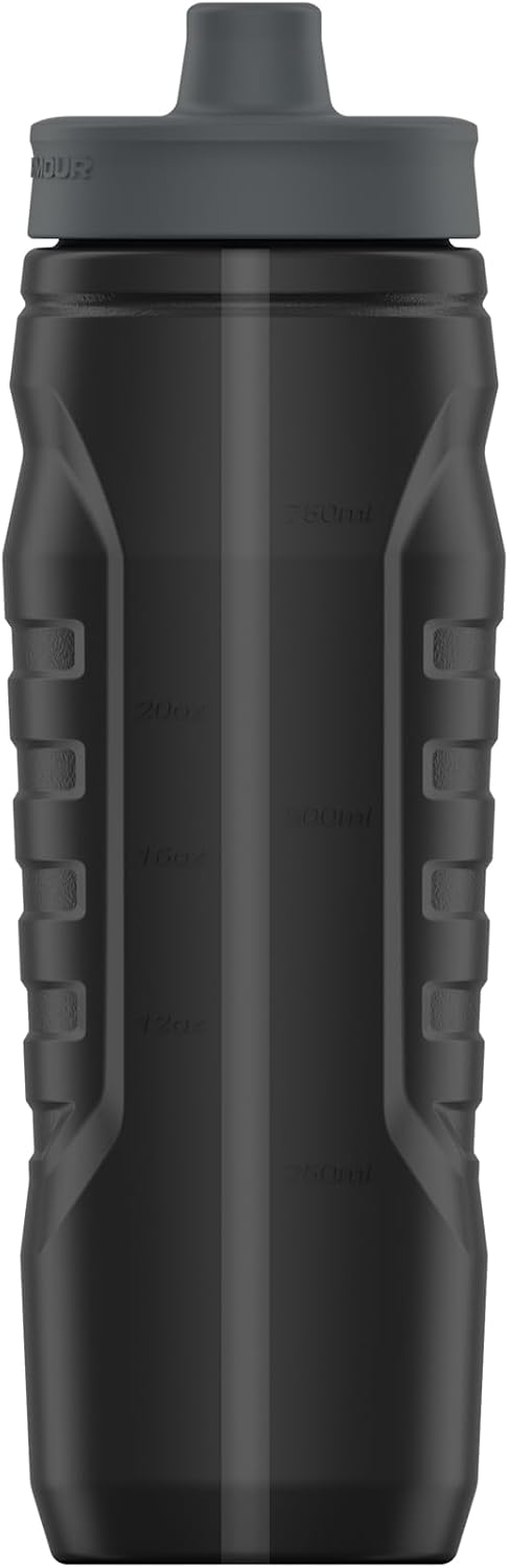 Under Armour Squeeze Water Bottles, 32 oz Water Bottles, Sideline Sports Water Bottle with Quick-Shot Lid, Quick & Easy Hydration, Gym Water Bottles, Squeeze Bottle, 1 32oz Bottle