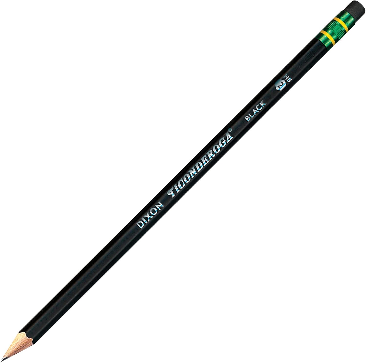 Ticonderoga Wood-Cased Pencils, #2 HB Soft, Black, 12 Count