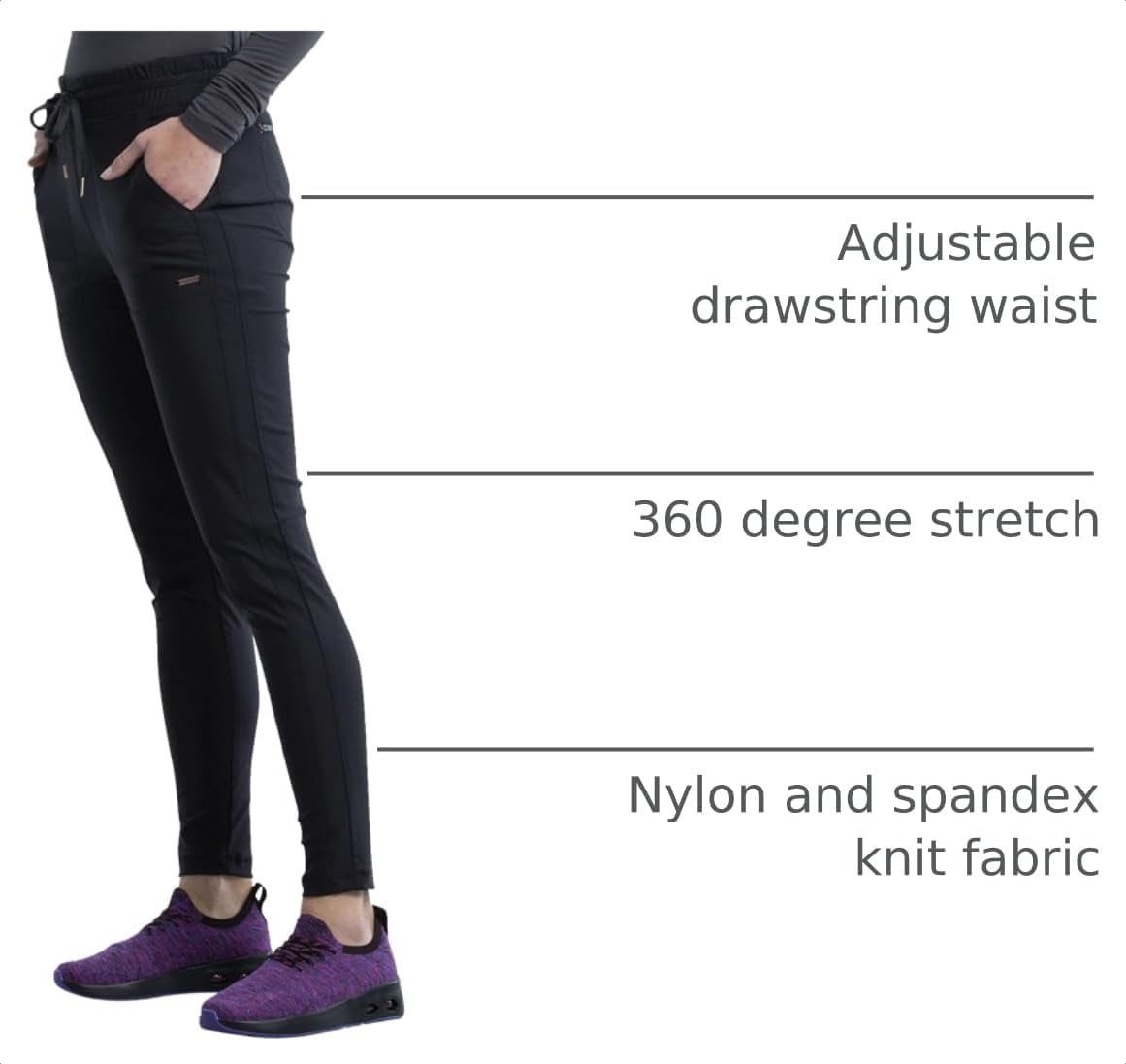 Cherokee Form Womens Mid Rise Tapered Leg Drawstring Scrub Pants 5 Pockets