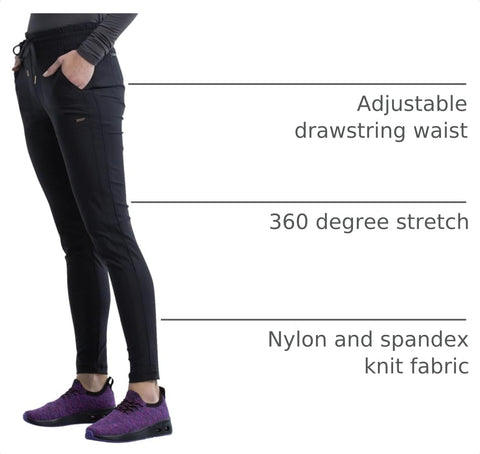 Cherokee Form Womens Mid Rise Tapered Leg Drawstring Scrub Pants 5 Pockets