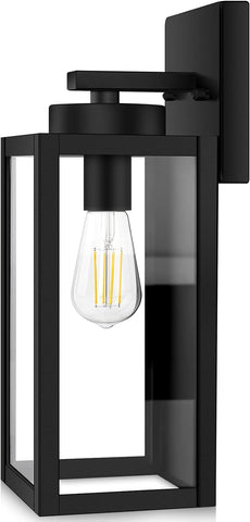 BesLowe Outdoor Wall Light Fixture, Modern Outside Porch Sconce, Black