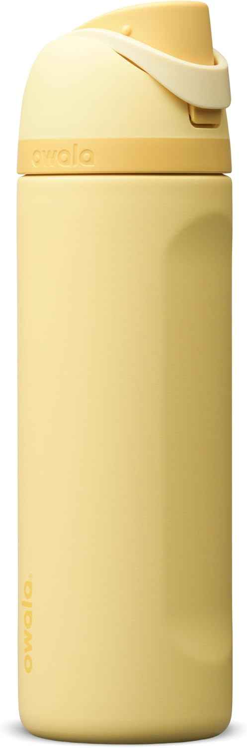 Owala FreeSip Stainless Steel Water Bottle 24 oz Butter Half