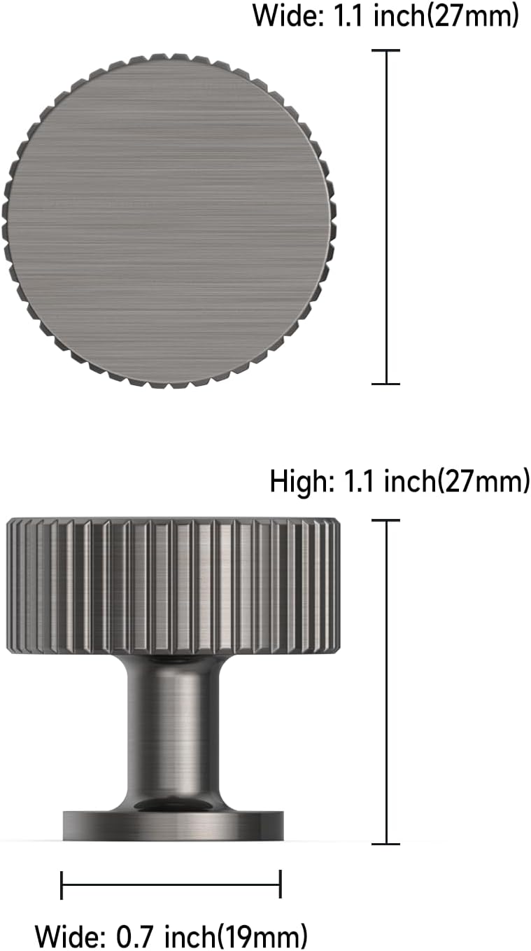 Asidrama 10 Pack Brushed Black Nickel Kitchen Cabinet Knobs