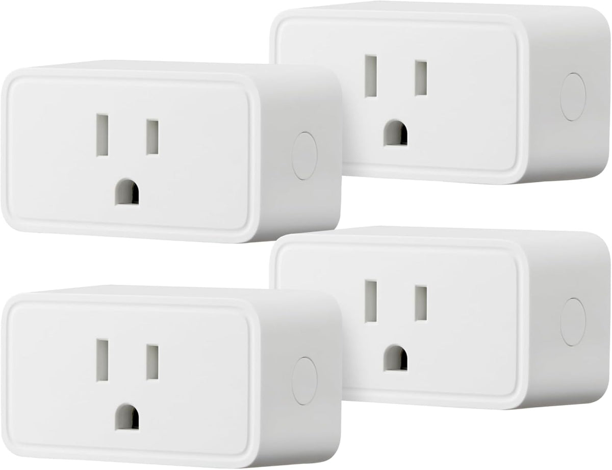 Amazon Basics Smart Plug, Works with Alexa Only, Voice Control, Remote APP Control, Schedule, Compact Design, Versatile, 2.4 GHz Wi-Fi, No Hub Required, 4-Pack, White
